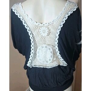 Love Notes Top Women's L Blouse Fairy Whimsigoth Boho 90's Y2K Coquette